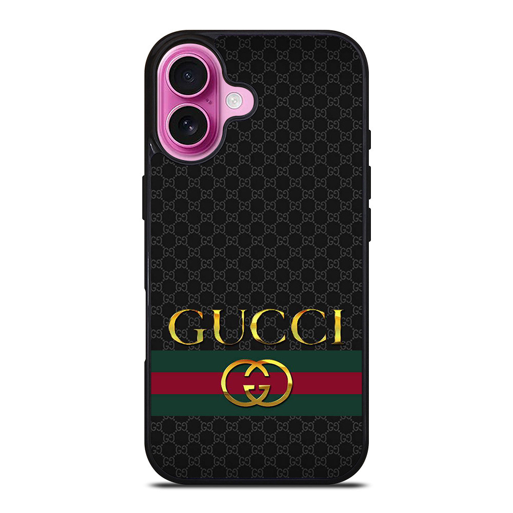 GUCCI ロゴデザイン iPhoneケース LOGO GUCCI PATTERN iPhone 16 Plus Case